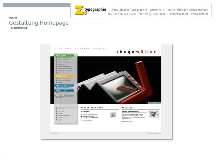 Gestaltung Homepage
